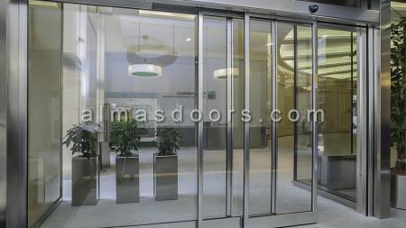 درب اتوماتیک شیشه ای کرو – خم نیم دایره