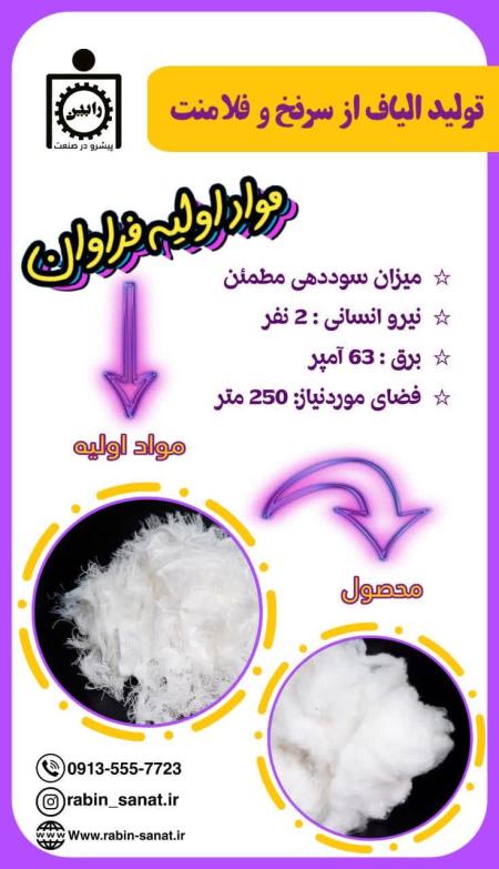 راه اندازی خط تولید الیاف از سرنخ و فلامنت و ...