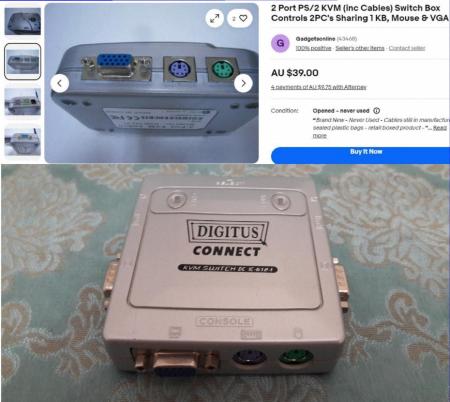 سوئیچ کنترل دو کامپیوتر KVM و کارت LAN Wireless