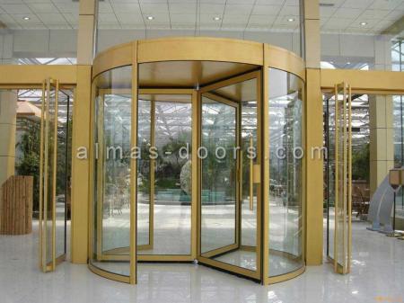درب اتوماتیک شیشه ای خم