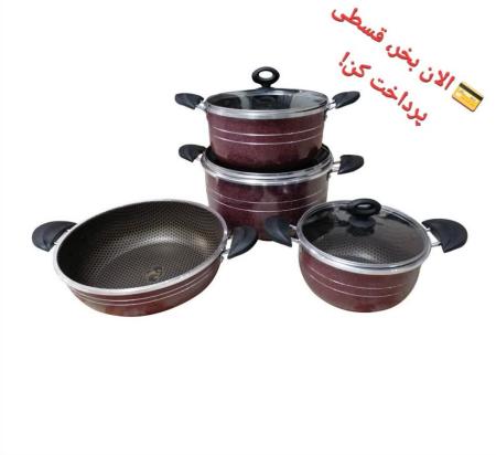 فروش اقساطی سرویس قابلمه وتابه لانه7 پارچه طی4 قسط