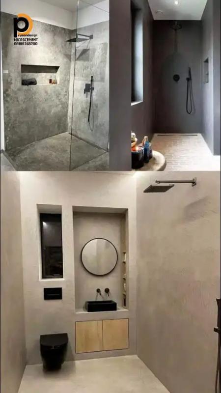 اجرای میکروسمنت سرویس بهداشتی و حمام